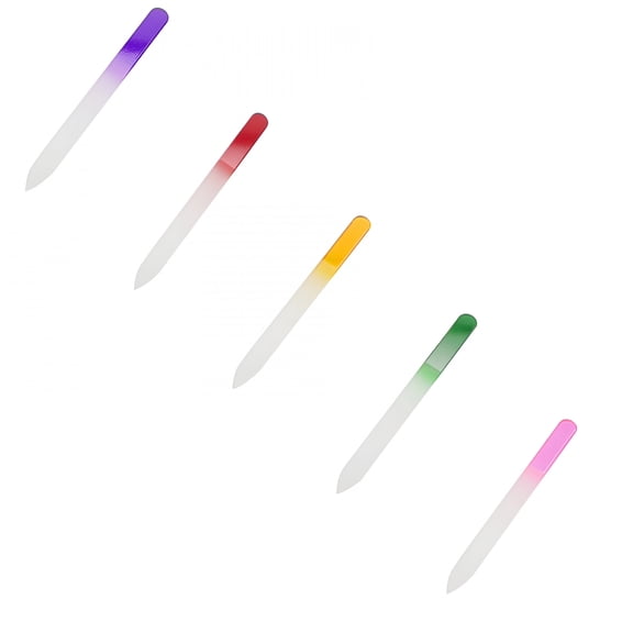 ACDANC 5PCS Glass Nail File In Case, Nail File, Glass Fingernail File, Czech Glass File, Double-Sided Glass Nail File for Nail Care