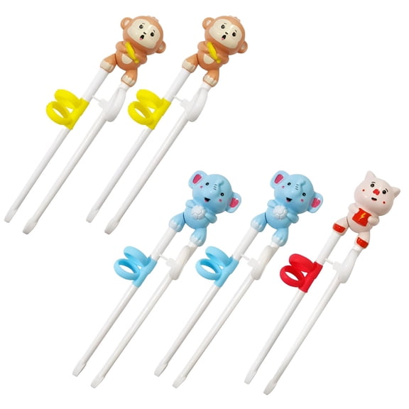 ACDANC 5Pcs Kids Chopsticks,No Odor, Safe Kids Chopsticks,Stays in Place Chopsticks for Beginners,Color Mixing1
