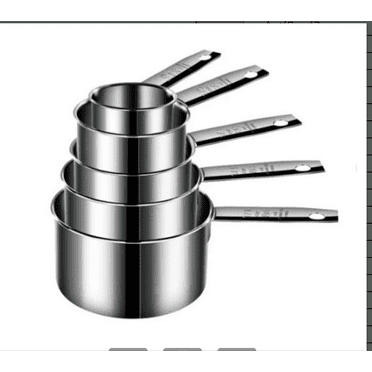 ACDANC 5Pcs Measuring Cups Extended Grip Kitchen Utensils Fine Scale Stainless Steel Measuring Cups Style 3