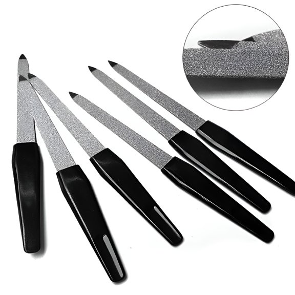 ACDANC 5Pcs Metal Double Sided Nail Files Strong Edge Manicure Pedicure Grooming Tool