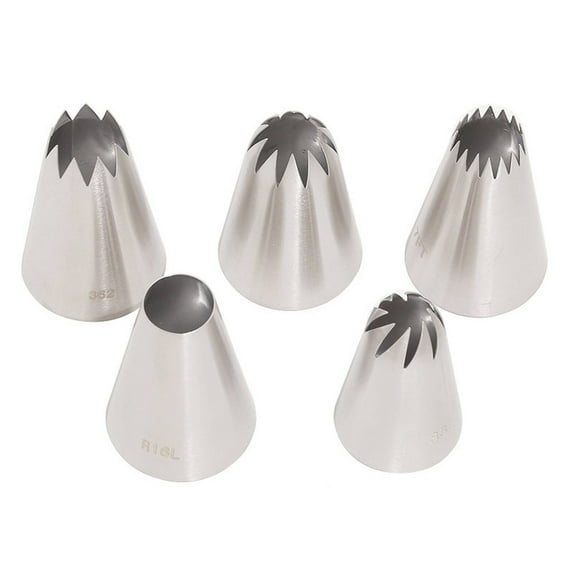 ACDANC 5Pcs Piping Tips Precise Decorating Cake Decorating Tools Variety of Shapes Frosting Piping Kit Professional Results