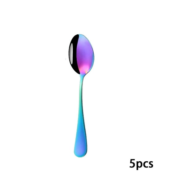 ACDANC 5Pcs Tea Spoons Smooth Mirror Polishing Small Spoons Smooth Grip Coffee Spoon Symphony Style 2