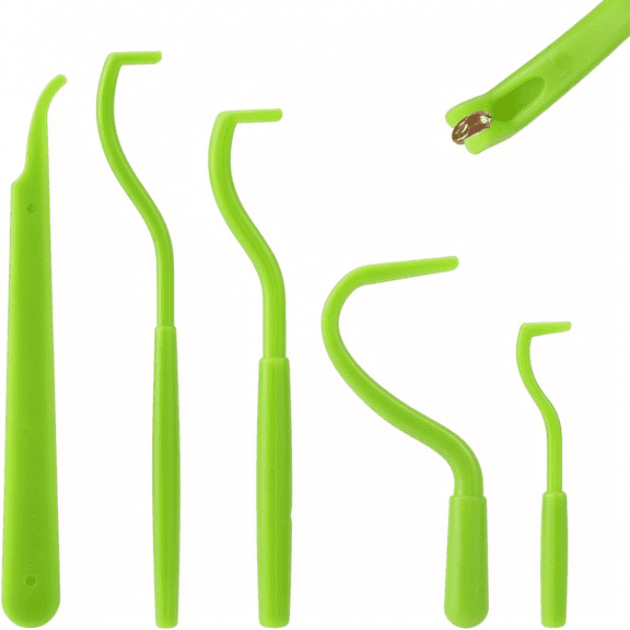 ACDANC 5pcs Tick Remover Tool Kit,4 Sizes Safe & Easy Remover Tools Plastic Painless Tick Puller Twister Tweezers for Humans Dogs Cats Horses (Green)