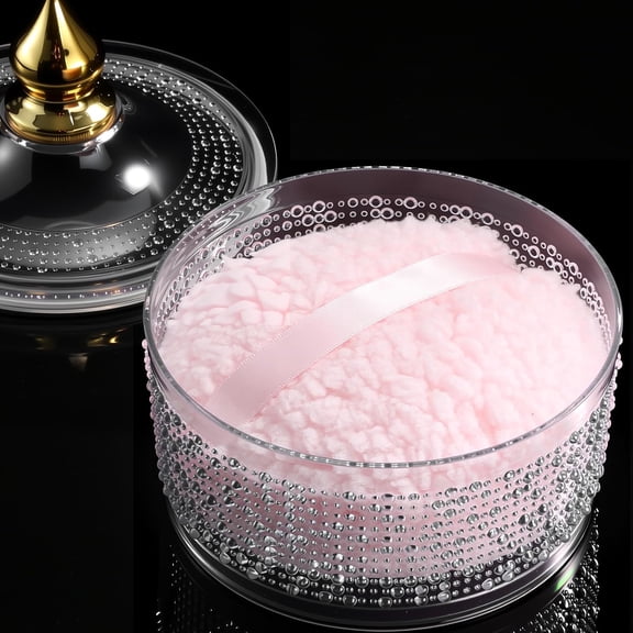 ACDANC 6-Inch Extra Large Body Powder Container with Puff,Acrylic Material Powder Jar with Secure Leak-Proof Lid, Bath & Vanity Organizer