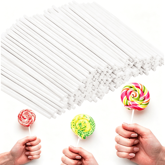ACDANC 6-Inch White Paper Cake Pop Sticks - 100 Pack | Perfect for Lollipops,Cookies,Chocolate Cake Toppers | Versatile Baking & Crafting Accessory