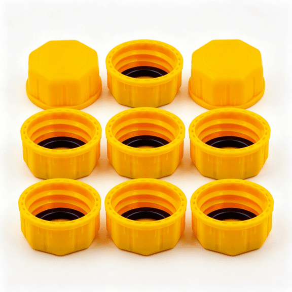 ACDANC 6 PCS 3/5 Gallon Gas Can Cap - Perfect Replacement for Gas Can Lids,Durable,Coarse Thread Design,Ideal for Portable Gas Cans and Metal Gas Tanks Yellow