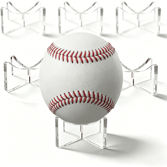 ACDANC 6-Pack Baseball Stand Display Holder,Small Clear Acrylic Case for Softball & Signed Ball,Anti-Yellowing Game Base for Collectible Ball Display