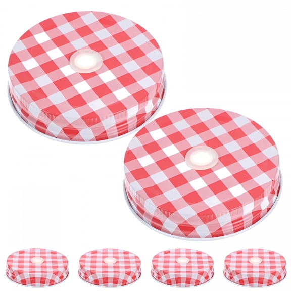 ACDANC 6 Pack Mason Jar Straw Lid Replacement Wide Mouth Metal Lid Straw Hole for Canning Drinking Mason Jar Lids with Straw Hole Wide Mouth Canning Lids