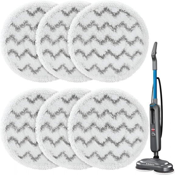 ACDANC 6 Pack Rotating Steam Mop Pads Replacement,Washable Reusable Refill Pads