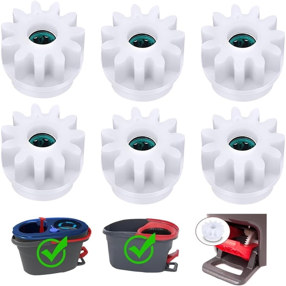 ACDANC 6 Pack Spin Mop Bucket Gear Compatible with Easy Mop Pedal Broom Bearing Gears Repair One Way Clutch Bearing Bucket Gear Sprockets Mop Gear for Spin Mop Bucket