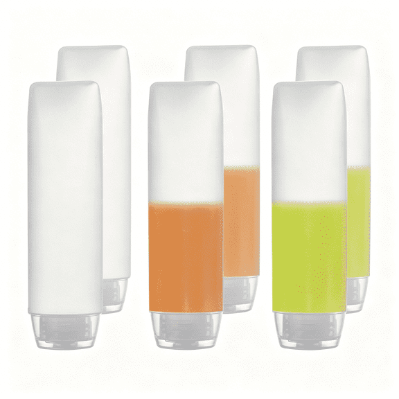 ACDANC 6 Pack Travel Size Plastic Squeeze Bottles for Liquids,30Ml/1 Fl. Oz Makeup Toiletry Cosmetic Containers
