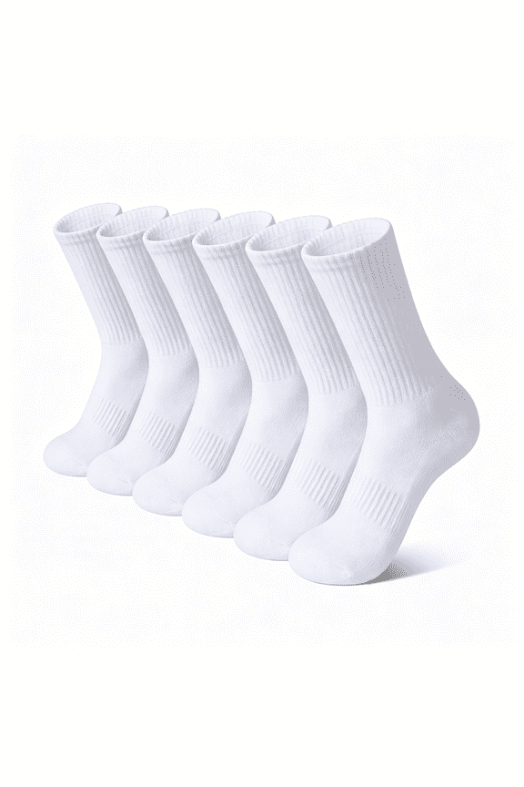 6 Pairs Kids Crew Socks Boys Girls Athletic Cushioned Hiking Socks Warm Soft Running Socks Cushioned Warm Socks for Girls