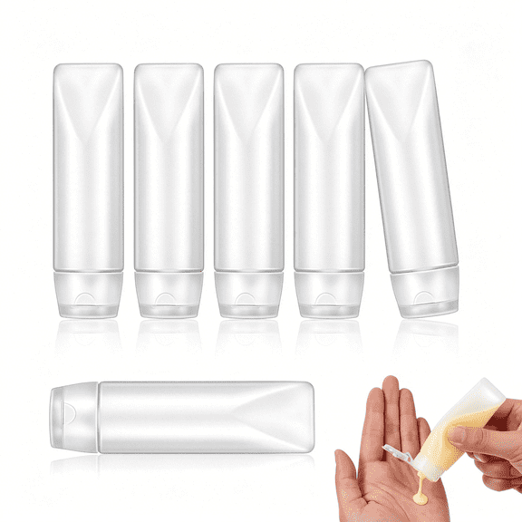 ACDANC 6 Pcs 1 Oz Travel Bottles, Empty Refillable Toothpaste Tubes, Leak Proof, Squeeze Tubes for Toiletries, Bpa Free, Pe Travel-Size