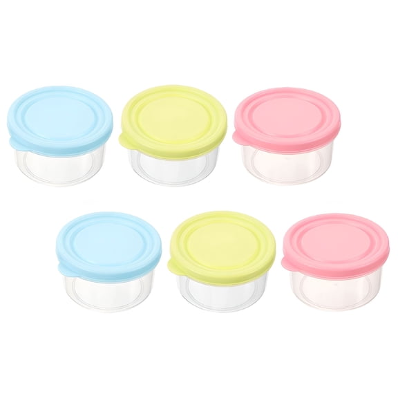ACDANC 6 Pcs Crisper Storage Box Small Containers with Lids Sauce Plastic Tomato Salad Dressing Seasoning Packing Cups Condiment