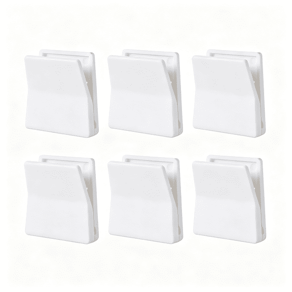 ACDANC 6 Pcs Large Self Adhesive Clip No Drilling Large Wall Clips for Hanging Tapestry Clips for Hanging on Wall, White Rug Hanger Clip Adjustable Spring Towel Holder for Bathroom Kitchen Hotel