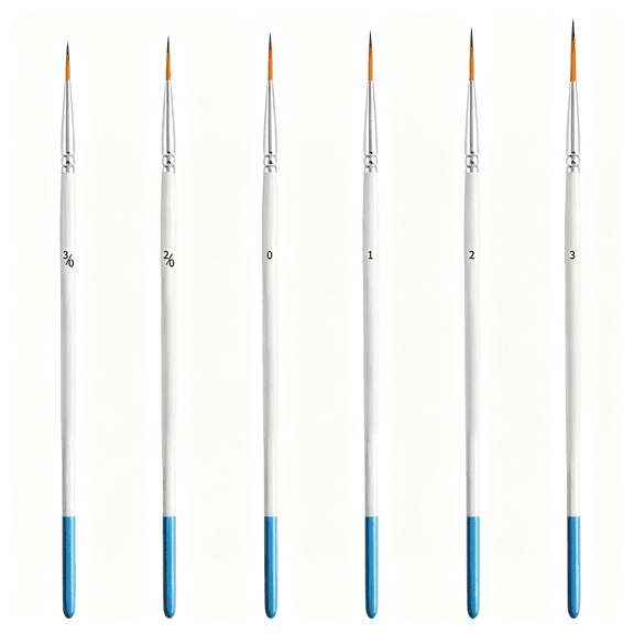 ACDANC 6 Pcs Liner Paint Brush Script Liner Brushes for Painting, Extra Long Fine Point Detail for Model Finger Watercolor Acrylic Miniature
