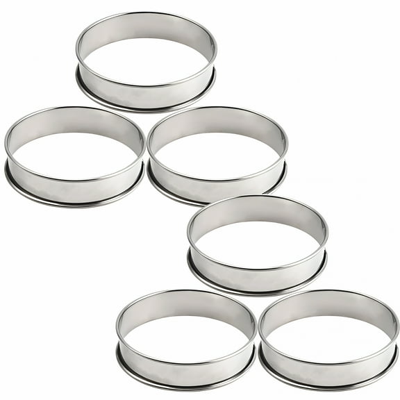 ACDANC 6 Pcs Mousse Circle Household Baking Mold Ring Cookie Cutter Fudge Molds Stainless Steel Cookie Mold