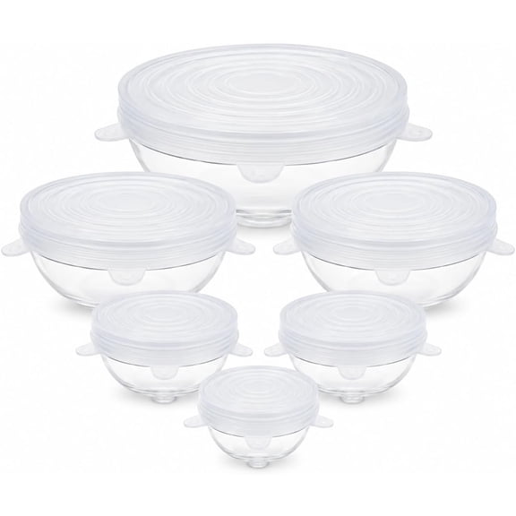 ACDANC 6 Pcs Silicone Stretch Lids Multi-Size Set for Bowls,Containers & Cookware \U2013 Reusable Bpa Free Silicone Food Covers,Stretchable Kitchen Storage Lids