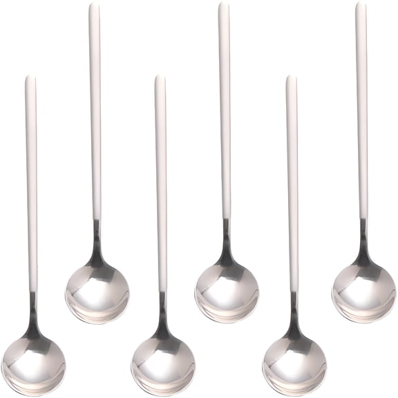 ACDANC 6 Pcs Silver Coffee Spoons,18/8 Stainless Steel Espresso Spoons,5.2 Inches Mini Tea Spoon,Cappuccino Stirring Small Spoon for Dessert,Ice Cream,Frosted Handle,(Silver)