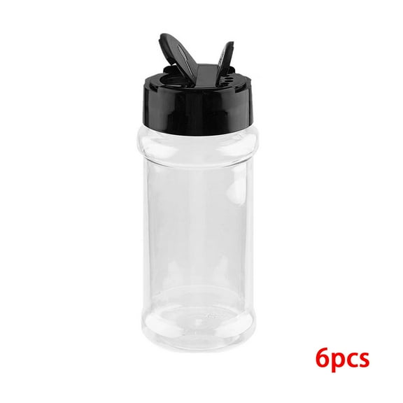 ACDANC 6 Pcs Spice Jars,Transparent Plastic Construction Seasoning Jars,Seasoning Containers