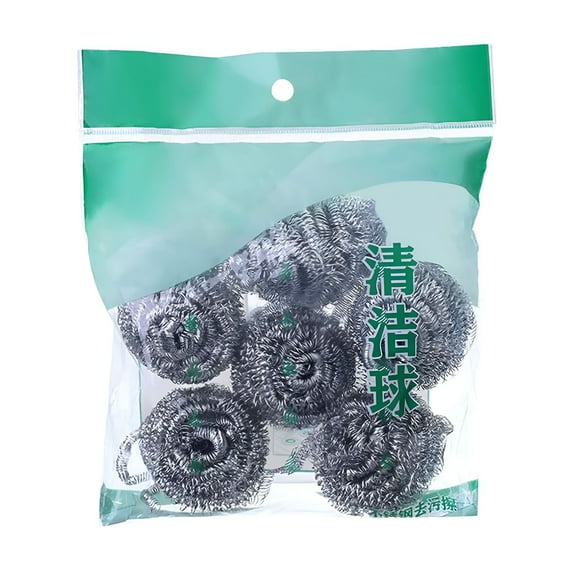 ACDANC 6pcs Scrubbers Cast Iron Cleaner Stainless Steel Chainmail Scrubber for Cast Iron Pan for Kitchen Restaurant Hotel