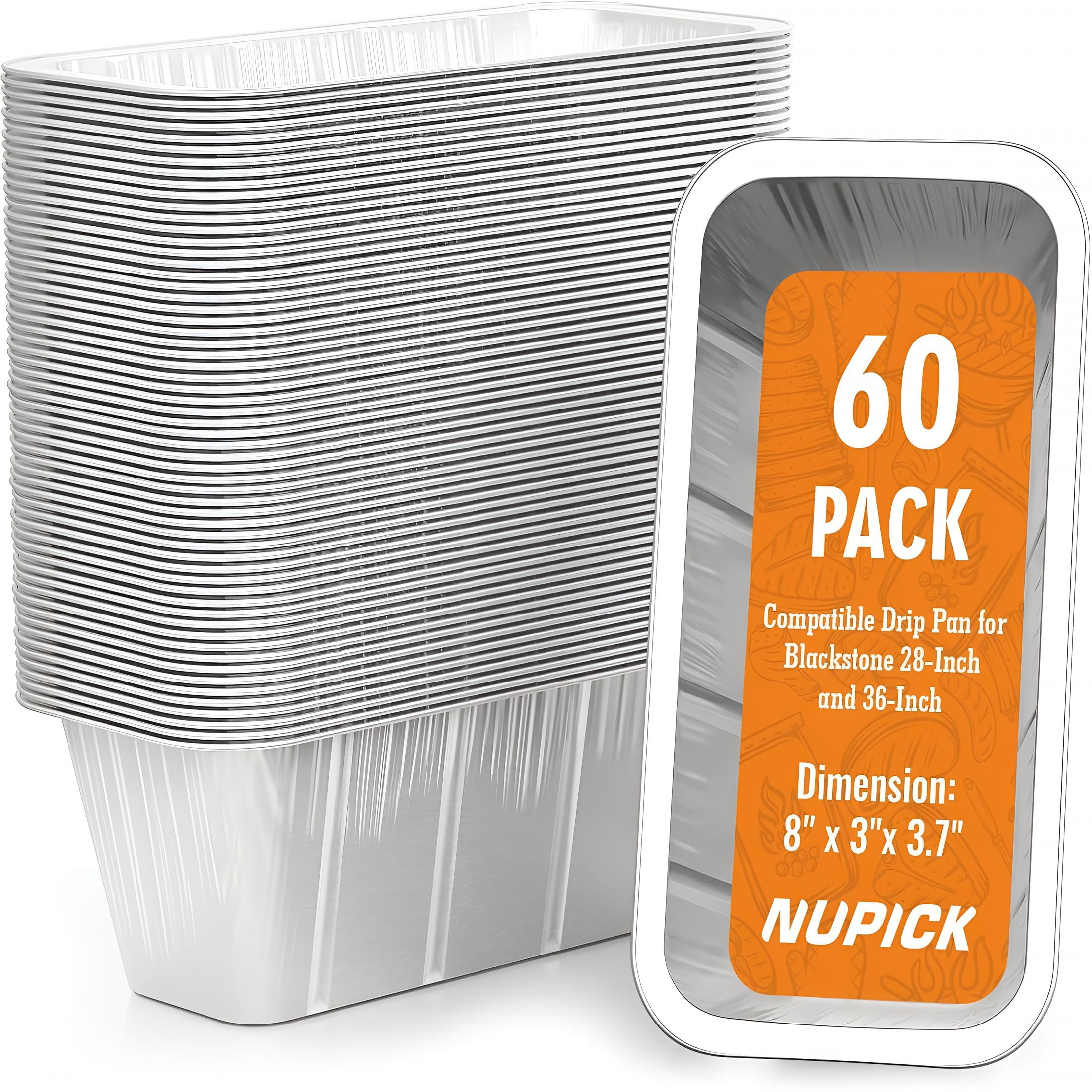 ACDANC 60 Pack Grease Cup Liners for Blackstone, Griddle Accessories for Blackstone 17"/22"/30"/28"/36"; Griddle, Easy Cleaning Disposable Aluminum Grease Traps &Drip Pans for Blackstone Catcher