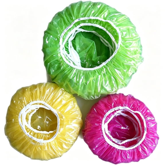 ACDANC 60 Reusable Elastic Food Bowl Storage Covers, Variety of 3 Translucent Stretchable Sizes and Colorful Dish Plate Covers, Alternative to Foil, Plastic Wrap, BPA Free
