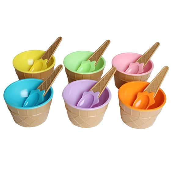 ACDANC 6PC Kids Ice Cream Bowls Ice Cream Cup Couples Bowl Gifts Dessert Ideal for Parties Playdates and Family Gatherings at Home or Dining Out