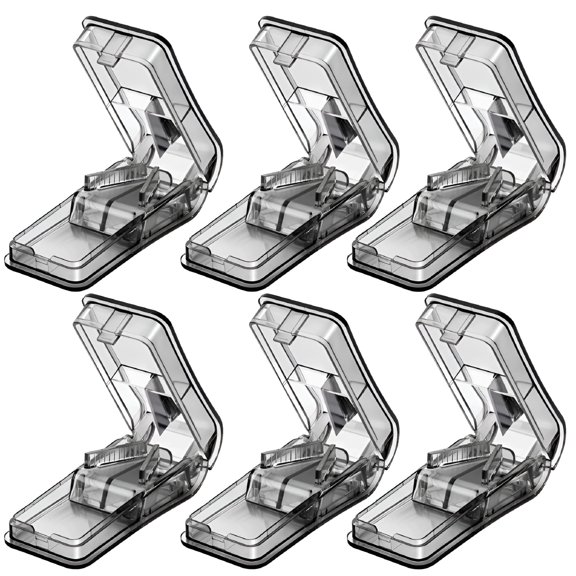 ACDANC 6PCS Pill Cutter for Small Pills,Tablet Splitter with Blade Guard,Safety Medicine Slicer,Medication Divider Cutting Drugs