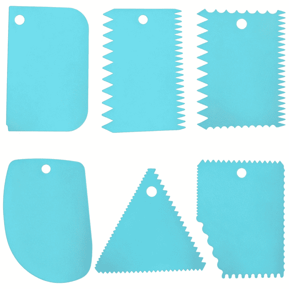 ACDANC 6Pcs Cake Scraper Decorating Comb and Icing Smoother Reusable Bread Cream Pizza Cutter