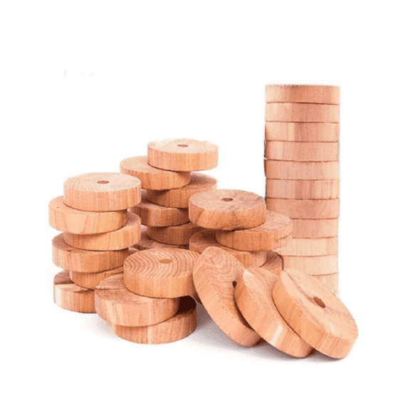 ACDANC 30Pcs Cedar Wood Moth Repellent Natural Anti Moth Repellent Aromatic Cedar Discs