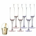 thumbnail image 1 of ACDANC 6Pcs Champagne Flutes Plastic 5.5 oz Extended Stalk Clear Cups Cocktail Cups for Bridal Shower Party Mix2, 1 of 7