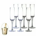 thumbnail image 1 of ACDANC 6Pcs Champagne Flutes Plastic 5.5 oz Transparent Outline Champagne Glasses Party Cups for Dinner Vibe Mix2, 1 of 7