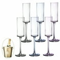 thumbnail image 1 of ACDANC 6Pcs Champagne Flutes Plastic 5.5 oz Transparent Outline Party Cups Plastic Tumblers for Home Events Mix3, 1 of 7