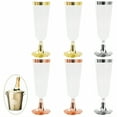 thumbnail image 1 of ACDANC 6Pcs Champagne Flutes Plastic 5 oz Party Cups Disposable Clear Cups for Party Wedding Decoration Mix4, 1 of 7