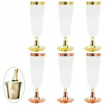 ACDANC 6Pcs Champagne Flutes Plastic 5 oz Plastic Wine Glasses with Stem Martini Glasses for Parties Wedding Decoration Friend Gathering Mix1