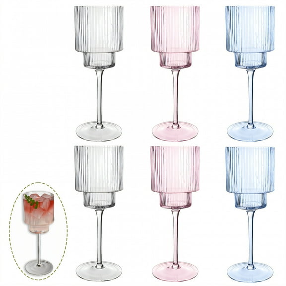 ACDANC 6Pcs Cocktail Glasses 12 oz Design Stripped to Essentials Acrylic Margarita Glass Champagne Flutes for Holiday Parties Family Gifting Mix1