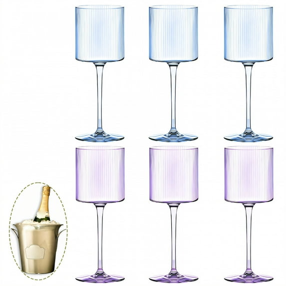 ACDANC 6Pcs Cocktail Glasses 12 oz Subtle and Simple Look Acrylic Plastic Wine Glasses Martini Glasses for Family Bar Party Mix3