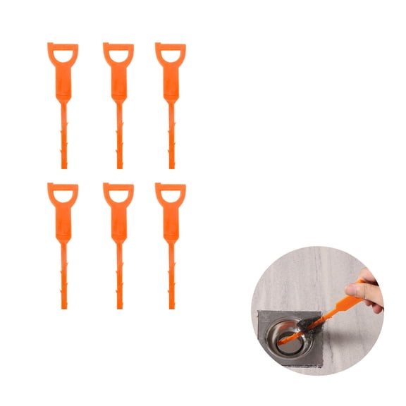 ACDANC 6Pcs Drain Snake,Plumbing Snake Toilet Auger,Flexible Plumbing Tools for Clogged Drains,Orange
