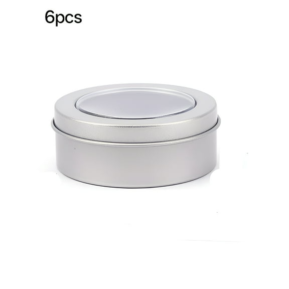 ACDANC 6Pcs Empty Tins Cookie Tins with Lids Holiday Tin Box Round Packing Boxes