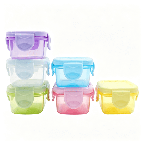 ACDANC 6Pcs Mini Food Storage Containers, Leakproof Lids, Condiment ...