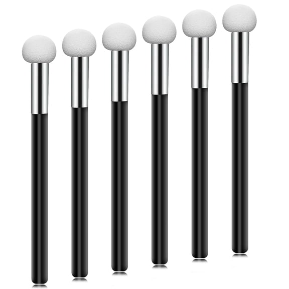 ACDANC 6Pcs Mushroom Foundation Sponge Powder Brush Eyeshadow Concealer Brush Makeup Puff Sponge Applicator with Handle Cotton Eye Makeup Eyeshadow Brushes for Women (4.72 Inch Long Black)