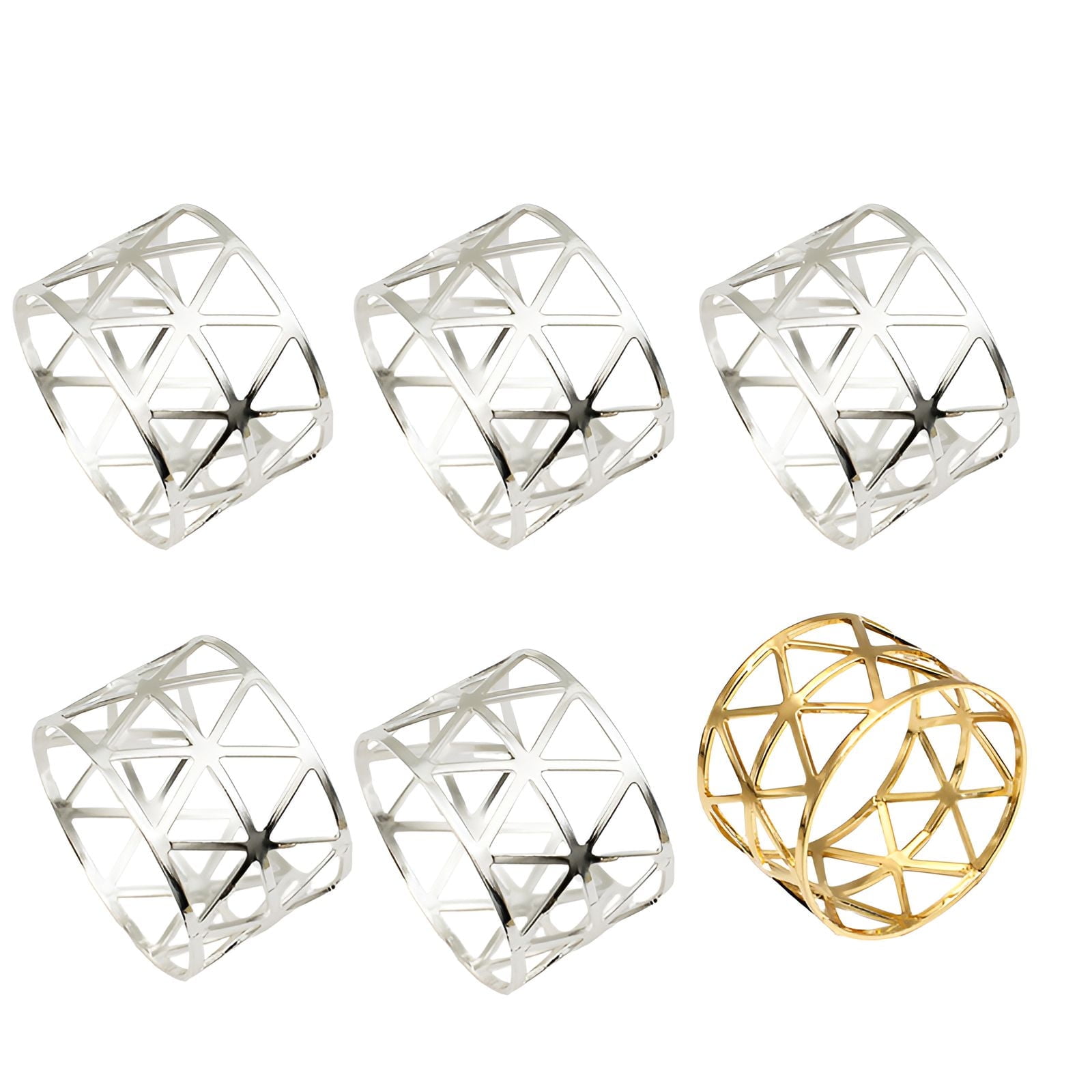 ACDANC 6Pcs Napkin Rings,Triangular Design Serviette Rings,Neutral ...