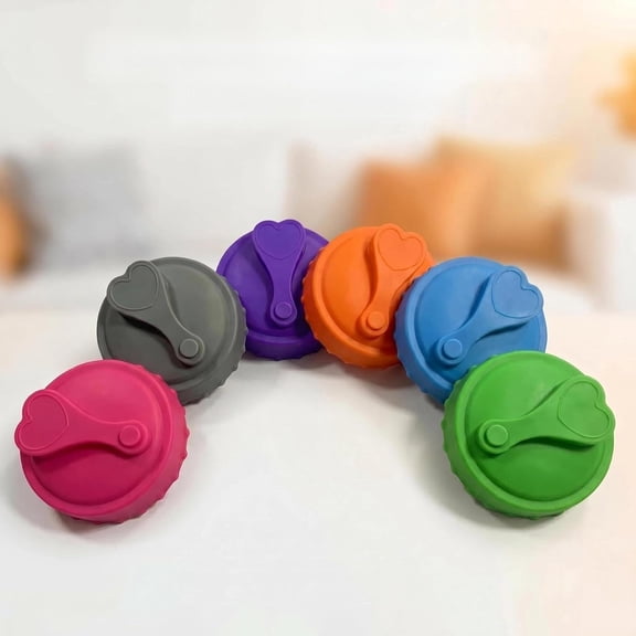ACDANC 6Pcs Reusable Silicone Can Lids - Leakproof Soda/Beer/Energy Drink Covers for 2.1" Standard Cans,Dustproof Can Toppers for Pop,Juice (Random 6 Colors)