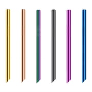 ACDANC 6Pcs Reusable Straws 12Mm Tube Diameter Metal Straws Reusable Easily Sucks Pearls and Boba Reusable Straws Travel Color Mixing6