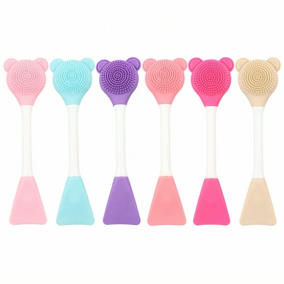 ACDANC 6Pcs Silicone Face Scrubber,Two Heads Pore Scrubber,Face Exfoliator Scrubber,Colormixing
