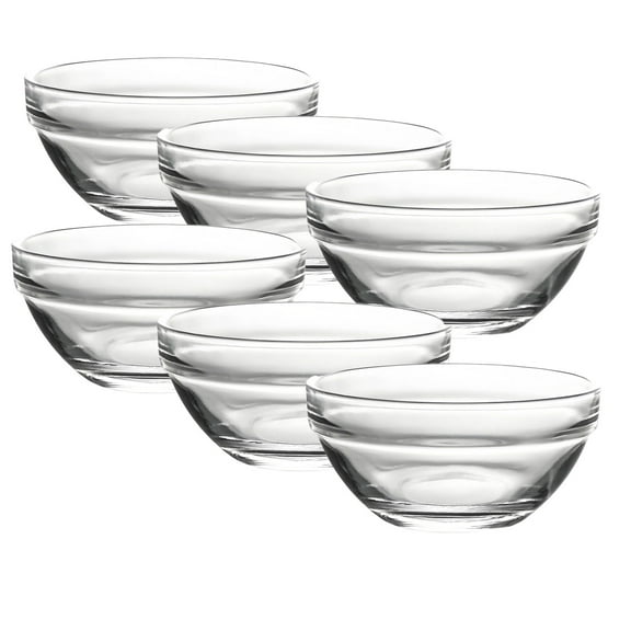 ACDANC 6Pcs Small Glass Bowls Lead-Free Glass Bowl Dipping Bowls Non-toxic and Odorless Pyrex Bowls S