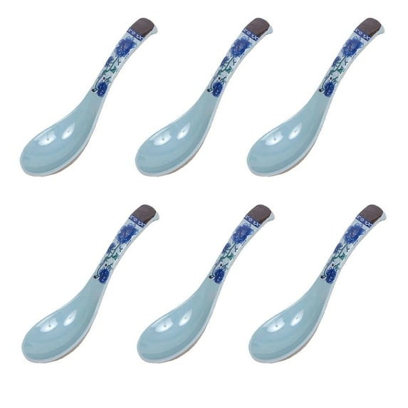 ACDANC 6Pcs Soup Spoons Melamine Material Spoons Hand-Smooth Edges Melamine Spoon