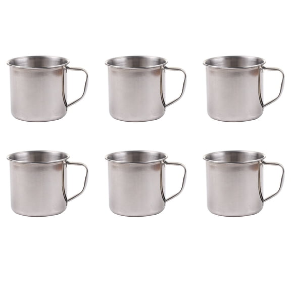 ACDANC 6Pcs Stainless Steel Cups Food Grade 304 Stainless Steel Coffee Mug Smooth Edge Safe Tazas Para Cafe,Style1