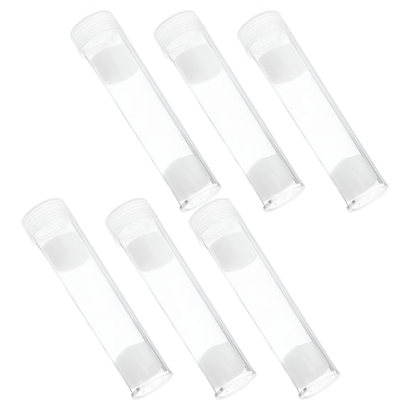 ACDANC 6Pcs Transparent Coin Storage Tubes Designed for Quarter Rolls with Plastic Caps Coin Wrappers